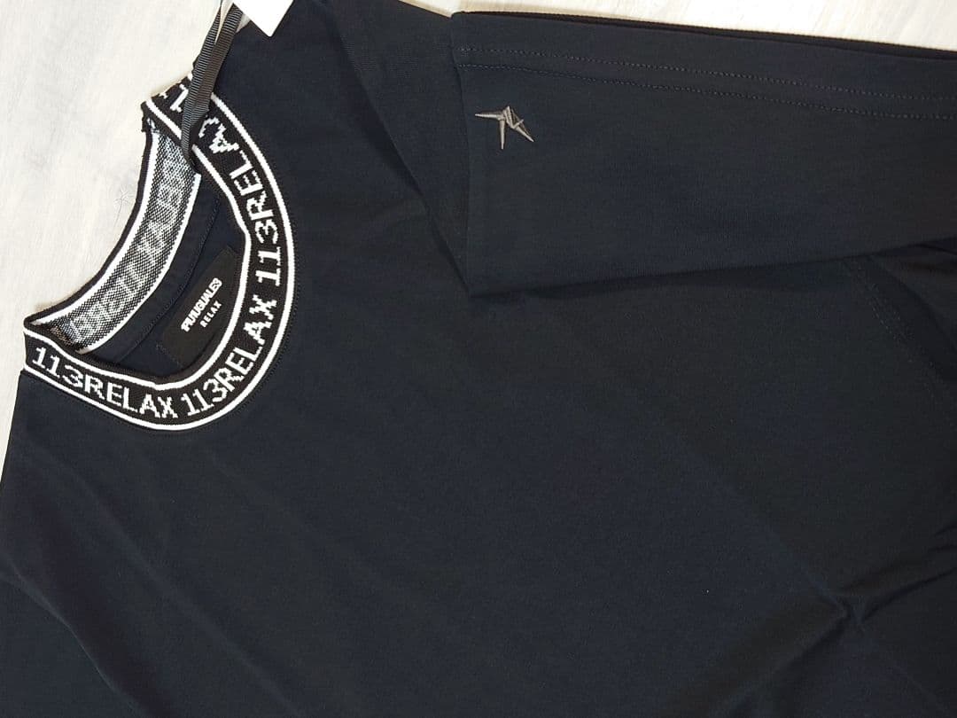 新品XLサイズ ネックロゴ 半袖Tシャツ ウノピゥウノウグァーレトレ リラックス