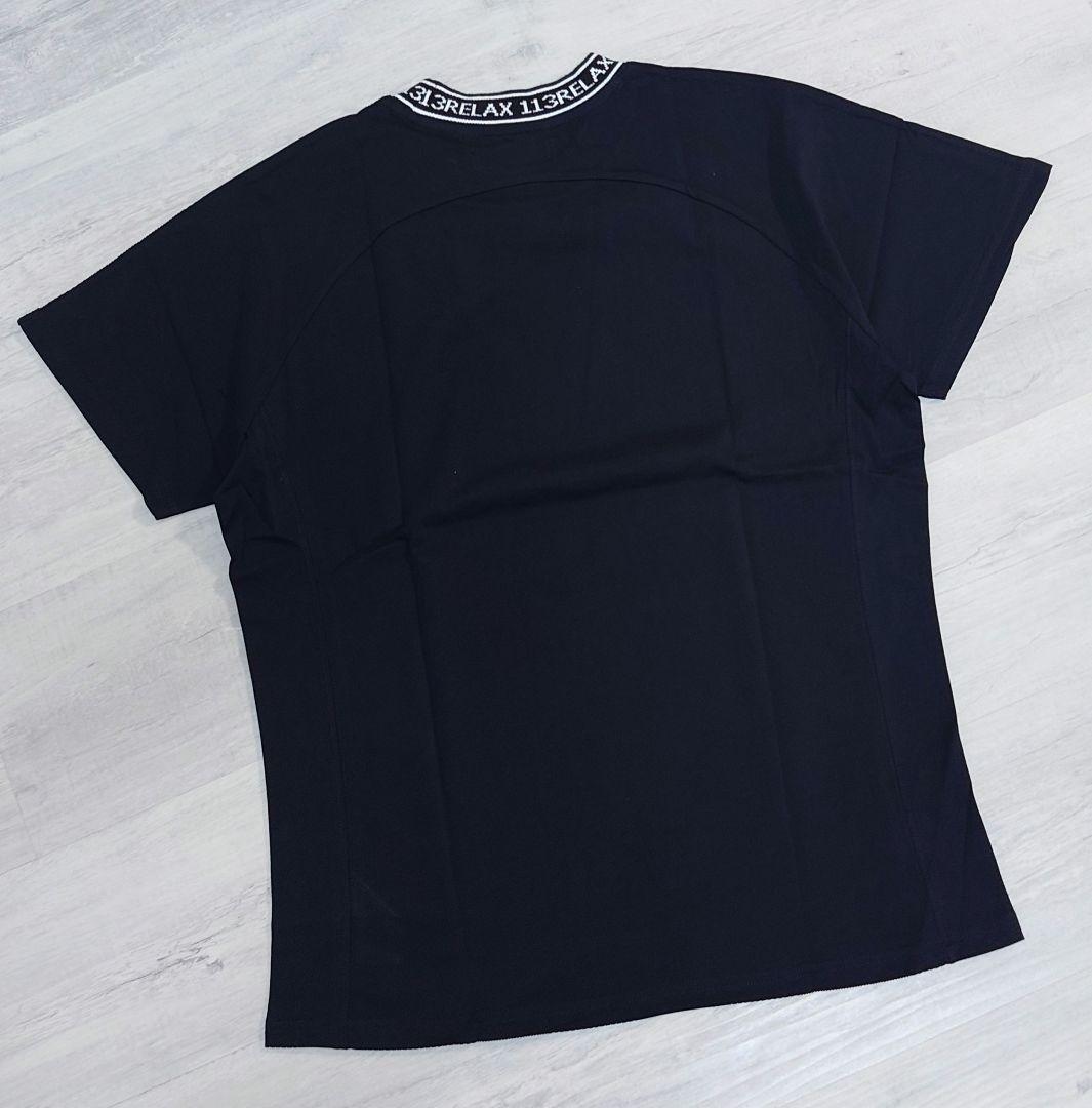 新品XLサイズ ネックロゴ 半袖Tシャツ ウノピゥウノウグァーレトレ リラックス