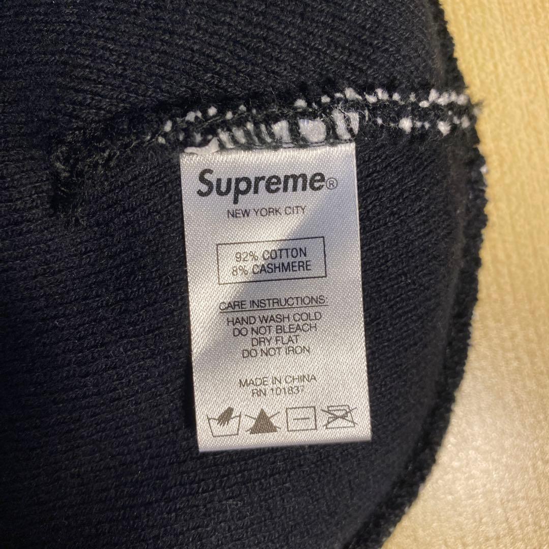 supreme Big logo beanie black/黒