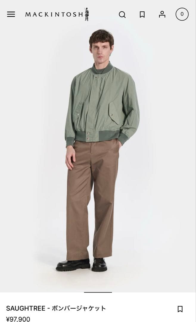 美品　MACKINTOSH SAUGHTREE ボンバージャケット グリーン