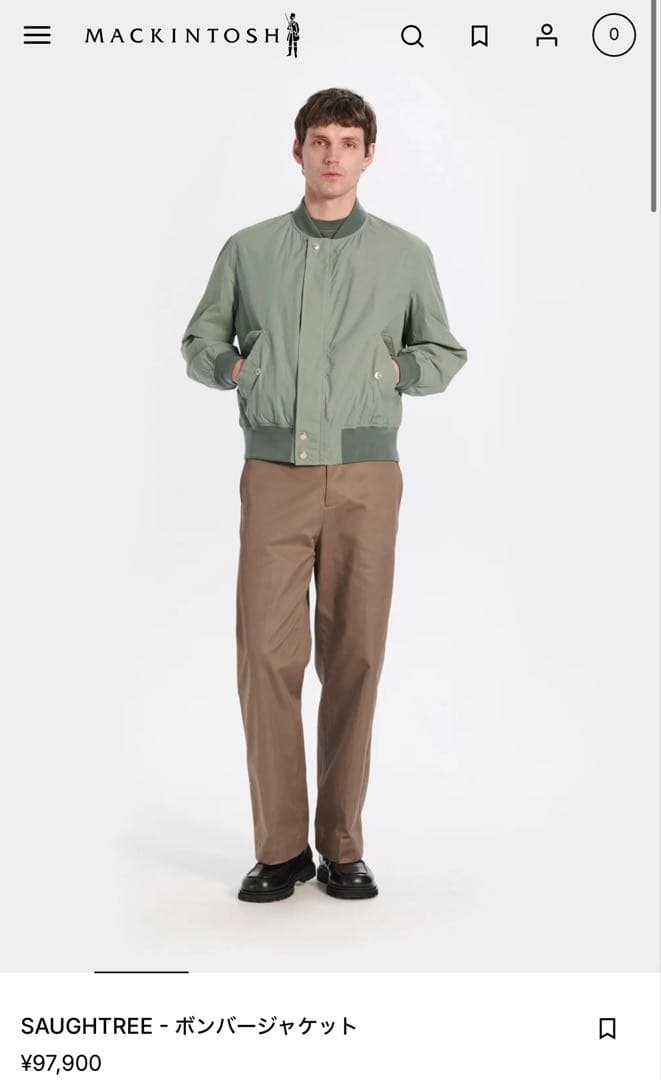 美品　MACKINTOSH SAUGHTREE ボンバージャケット グリーン