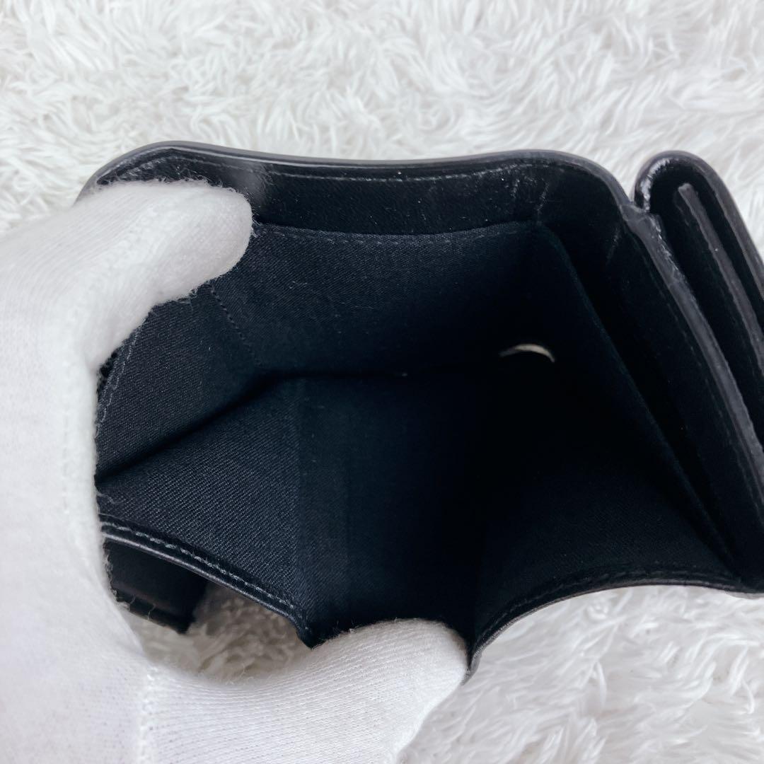 美品✨バレンシアガ 558208 レザー ヴィル 三つ折り財布 黒　ブラック　黒