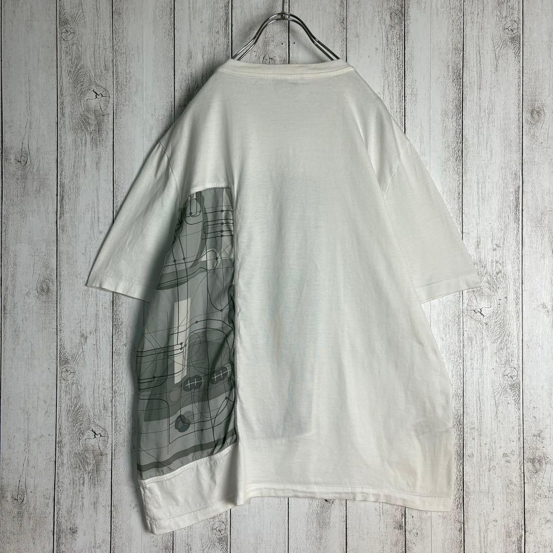 6261【美品】エルメス☆シルク切替Tシャツ スカーフドッキング ホワイト