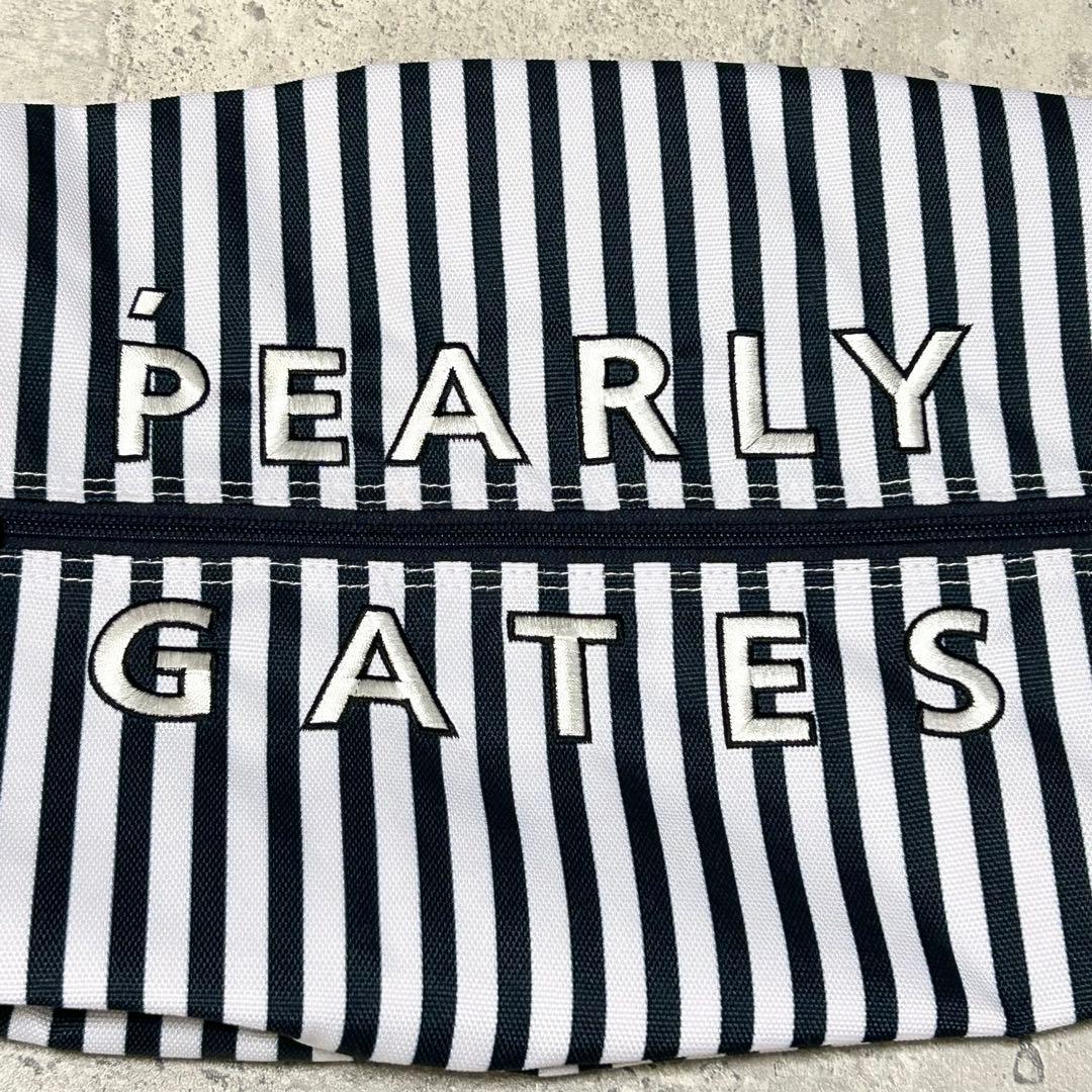ほぼ新品 PEARLY GATES パーリーゲイツ シューズケース ストライプ