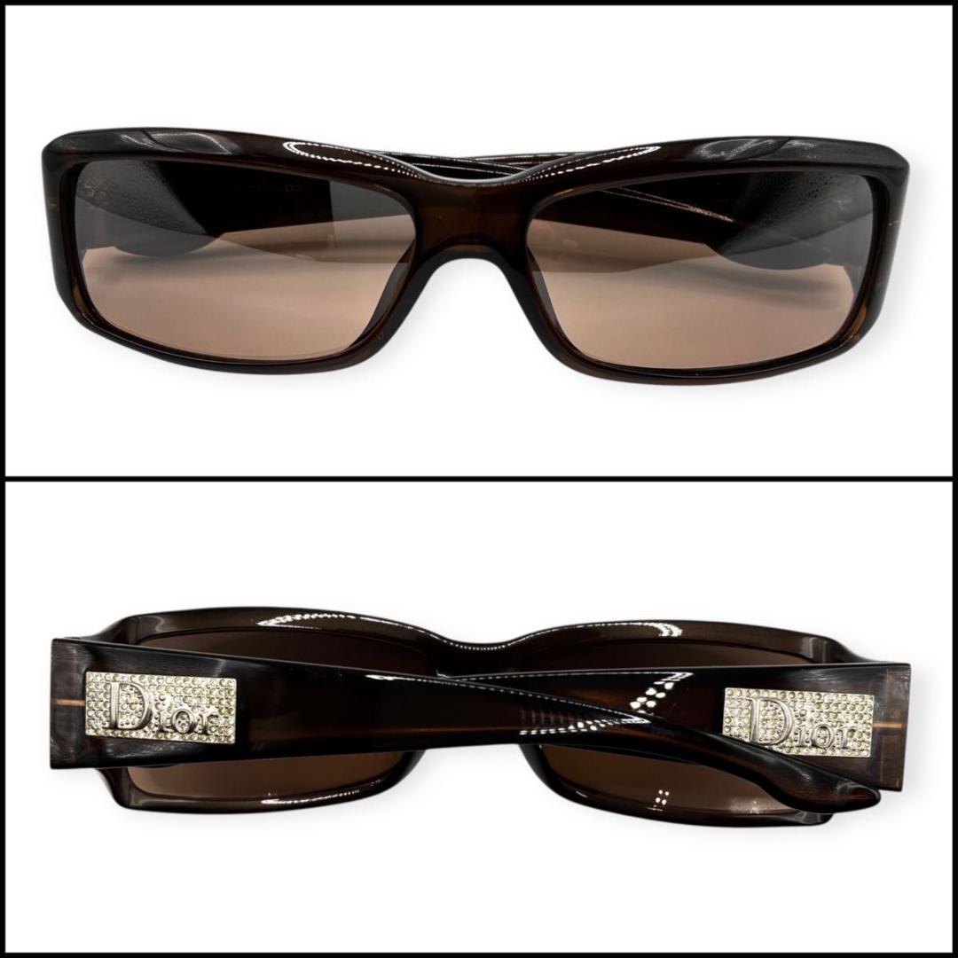 【極美品】Christian Dior ラインストーン　サングラス　スクエア