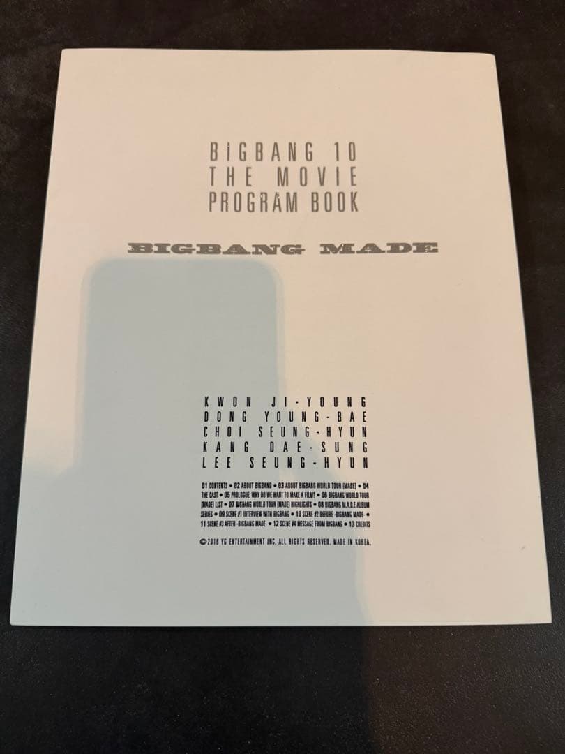 THE MOVIE BIGBANG MADE PROGRAM BOOK 公式