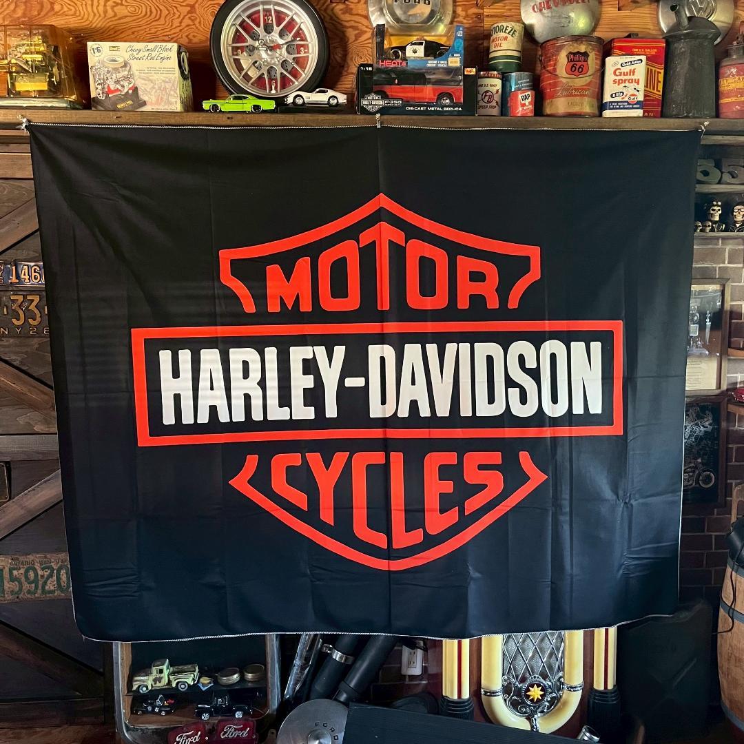 希少 ハーレー 超特大 タペストリー ◆ ロゴ 幕 旗 HARLEY CAF38
