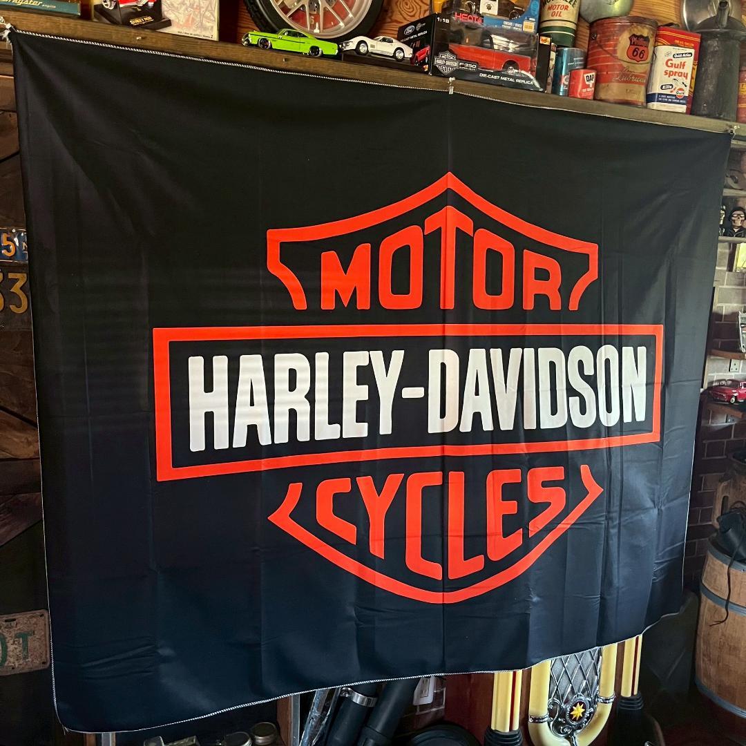 希少 ハーレー 超特大 タペストリー ◆ ロゴ 幕 旗 HARLEY CAF38