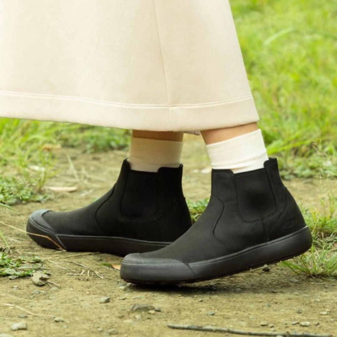 KEEN キーン 24.5cm ウィメンズ エレナチェルシーブーツ ブラック 黒