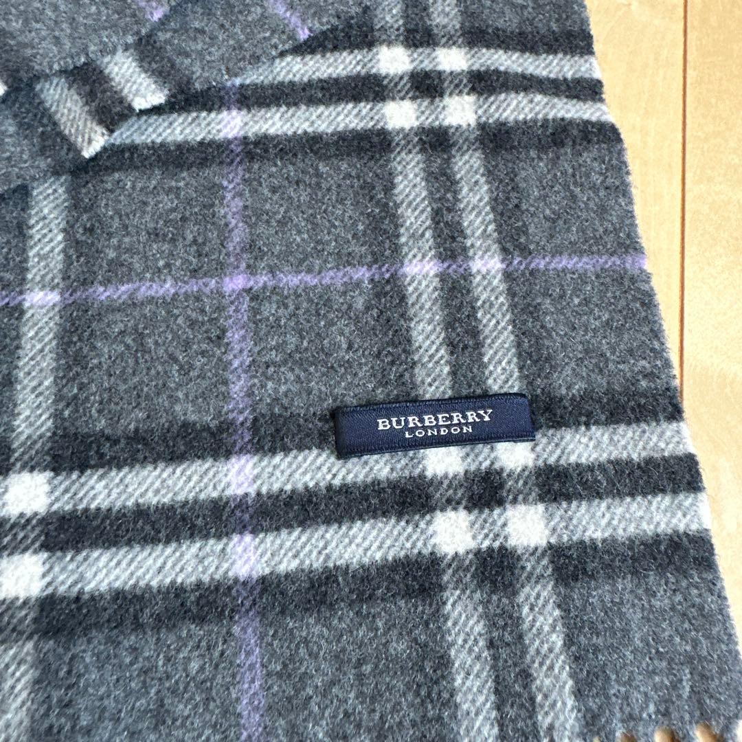 BURBERRY チェック柄ストール グレー系