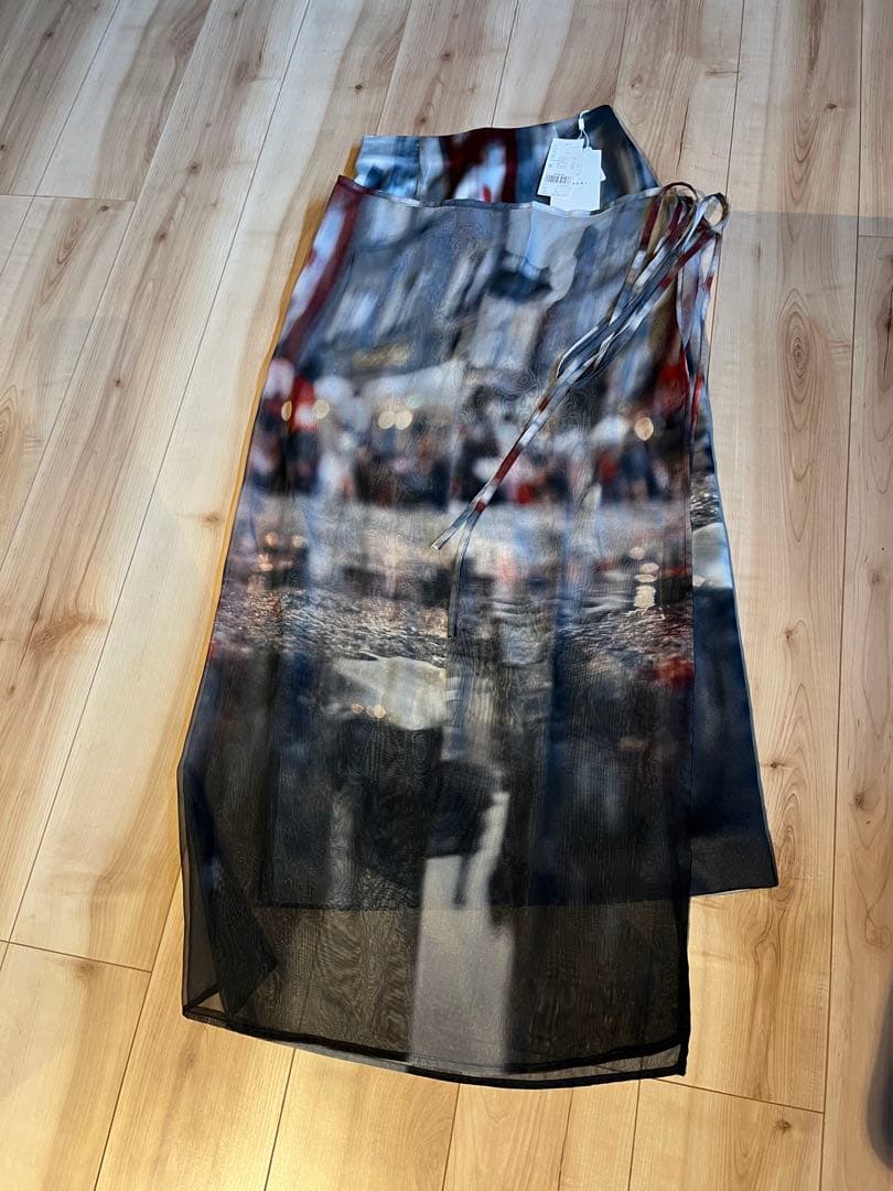 スカート AMERI DAILY LIFE SCENERY SHEER SKIRT