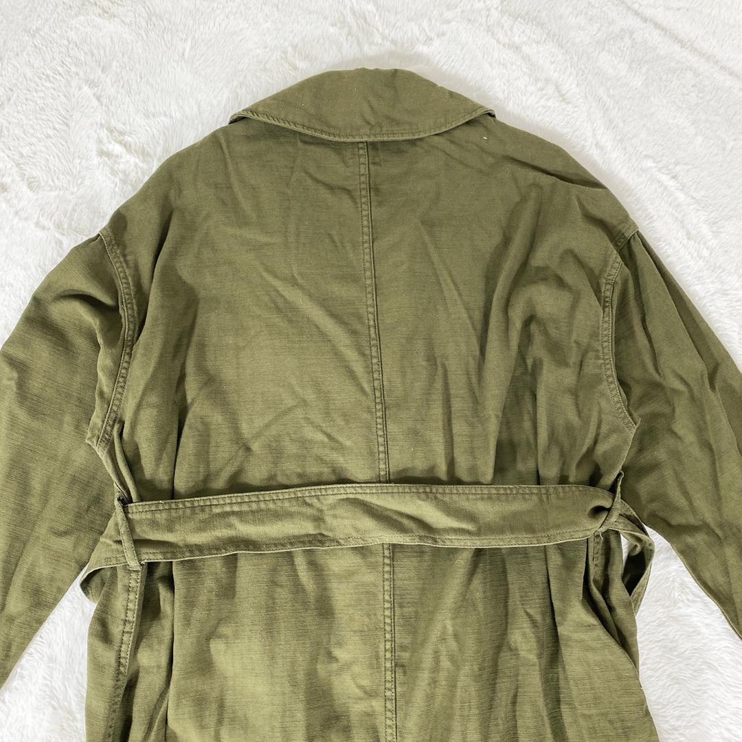 【Ameri vintage】ARMY POCKET LONG COAT カーキ