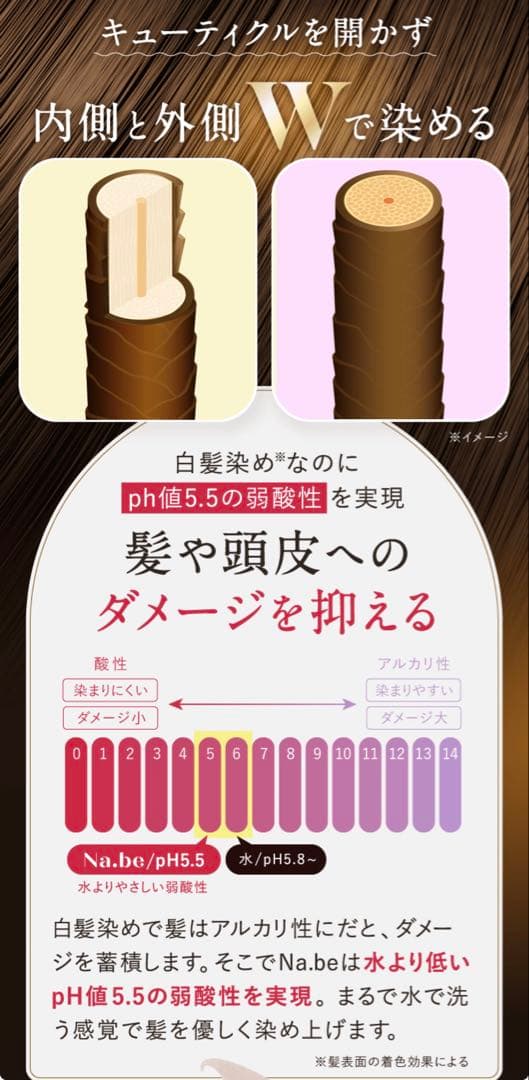 Na.be ナイブ カラーシャンプー＆アウトバストリートメント モカブラウン②