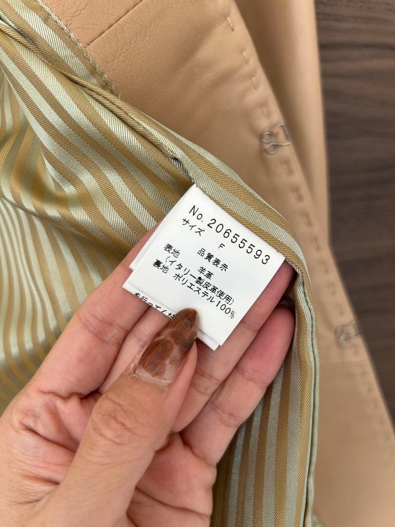 ⭐︎【百貨店12万円】極上イタリアンラムレザーコート／未使用級