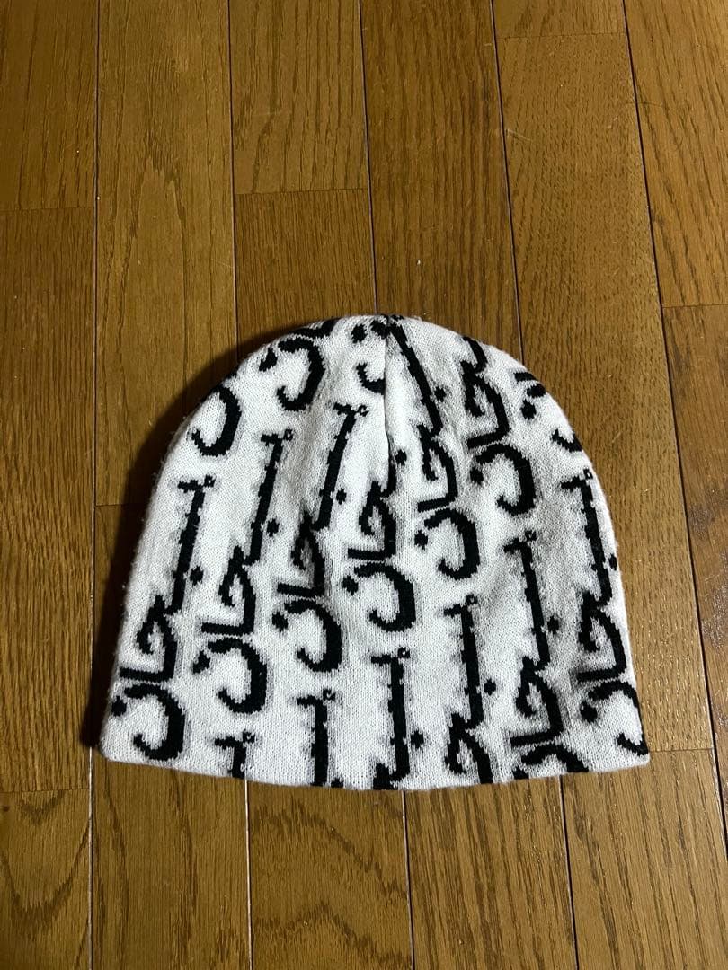 帽子 supreme arabic jacquard beanie white