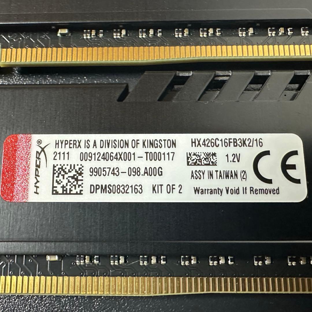 【動作保証】DDR4 2666 16GB(8GB×2枚) HyperX 171