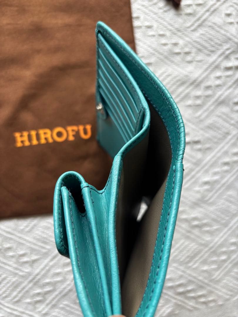 本日最終✩.*HIROFUセンプレ本革小ロゴ二つ折り財布 定価税込49,500円