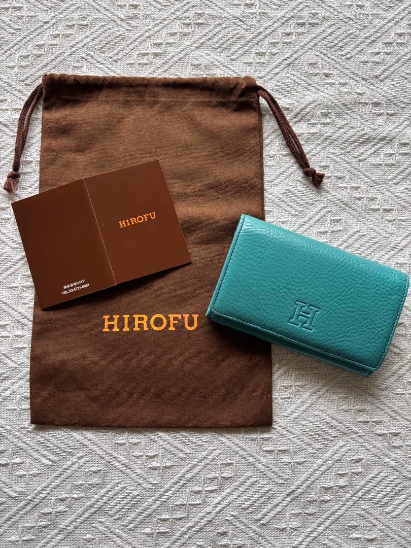 本日最終✩.*HIROFUセンプレ本革小ロゴ二つ折り財布 定価税込49,500円