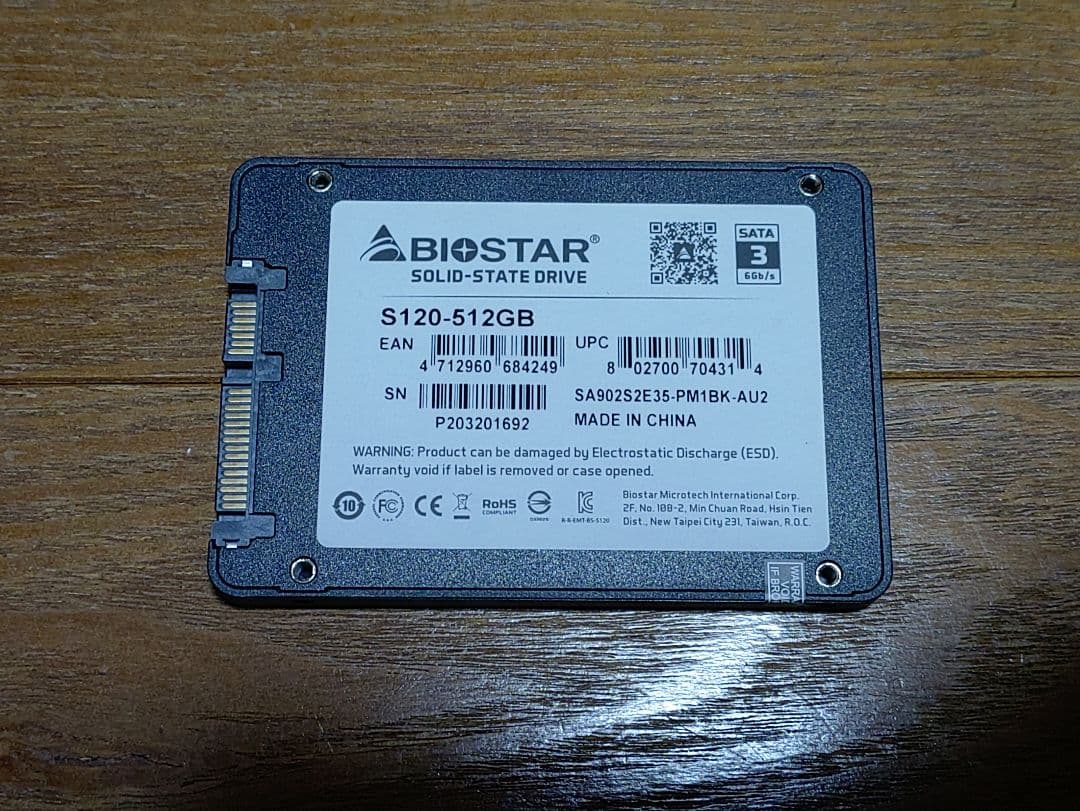 BIOSTAR S120 512GB 2.5インチSSD