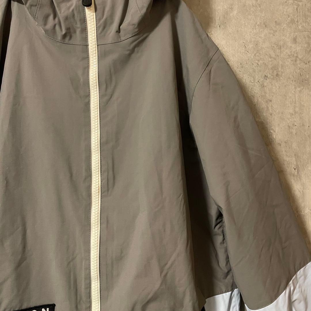 Burtonバートンスキーウェアスノーボードジャケットパーカーフード付グレー水色