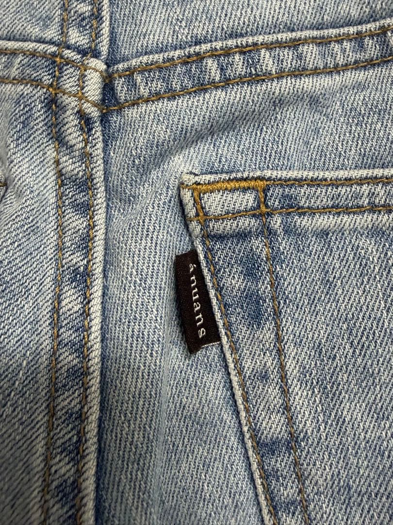 【早い者勝ち】anuans セミフレアカットオフデニムパンツ BLUE