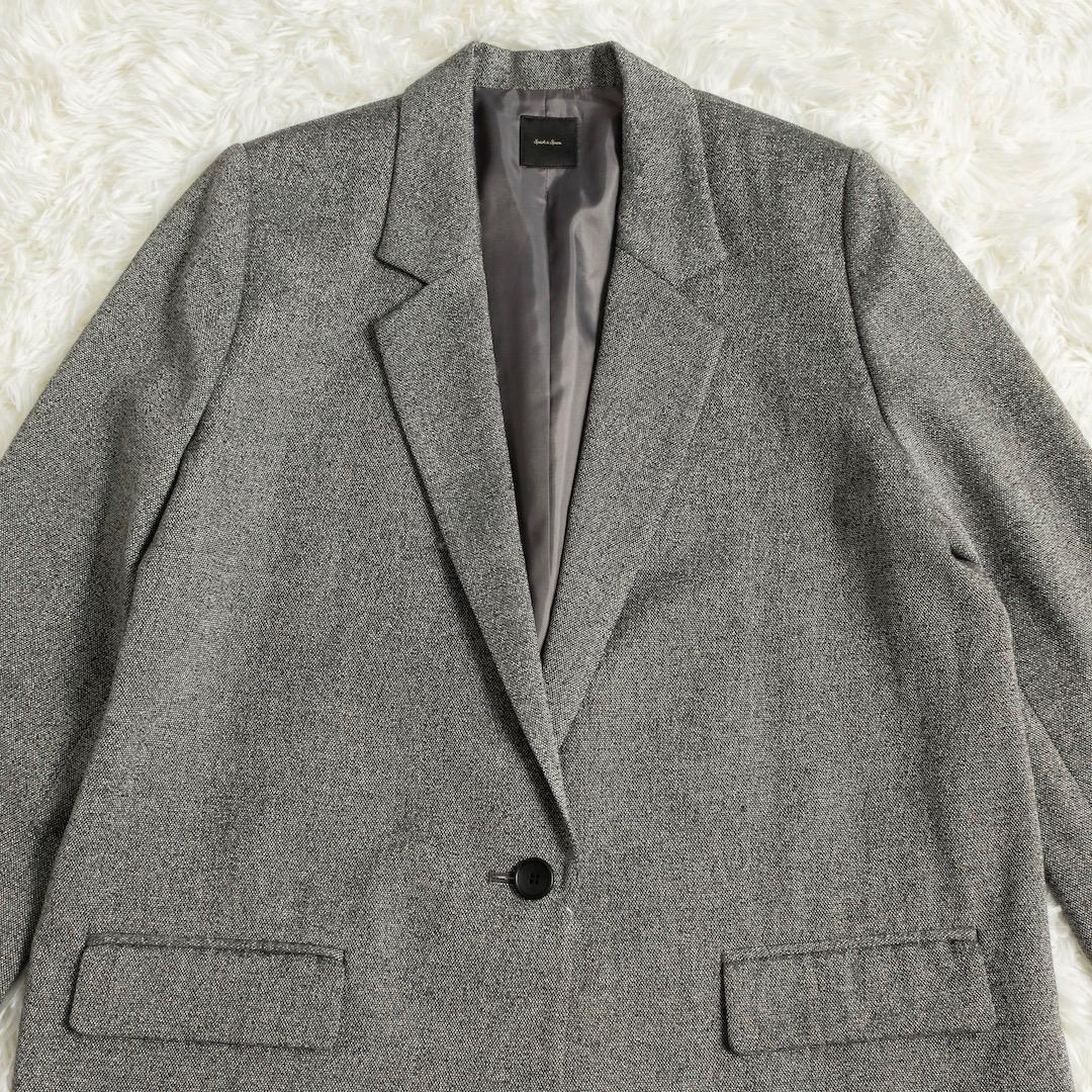 未使用 スピックアンドスパン 24AW ラメウールジャケット 38 グレー