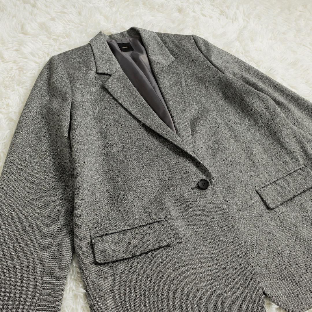 未使用 スピックアンドスパン 24AW ラメウールジャケット 38 グレー