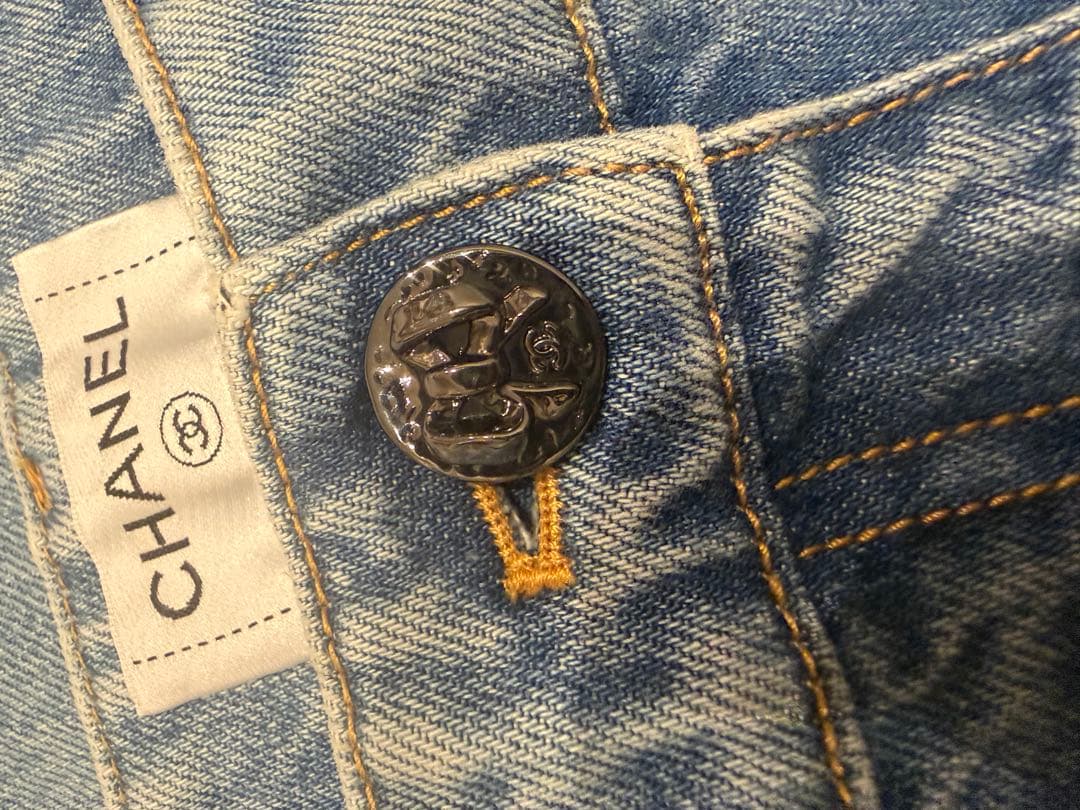 CHANEL デニムパンツ リボン