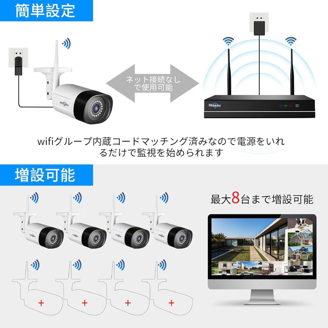 【Aランク】1TBHDD内蔵NVR本体500万画素カメラ4台セット