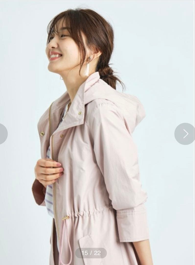 【極美品】JUSGLITTY 撥水ロングフードブルゾン
