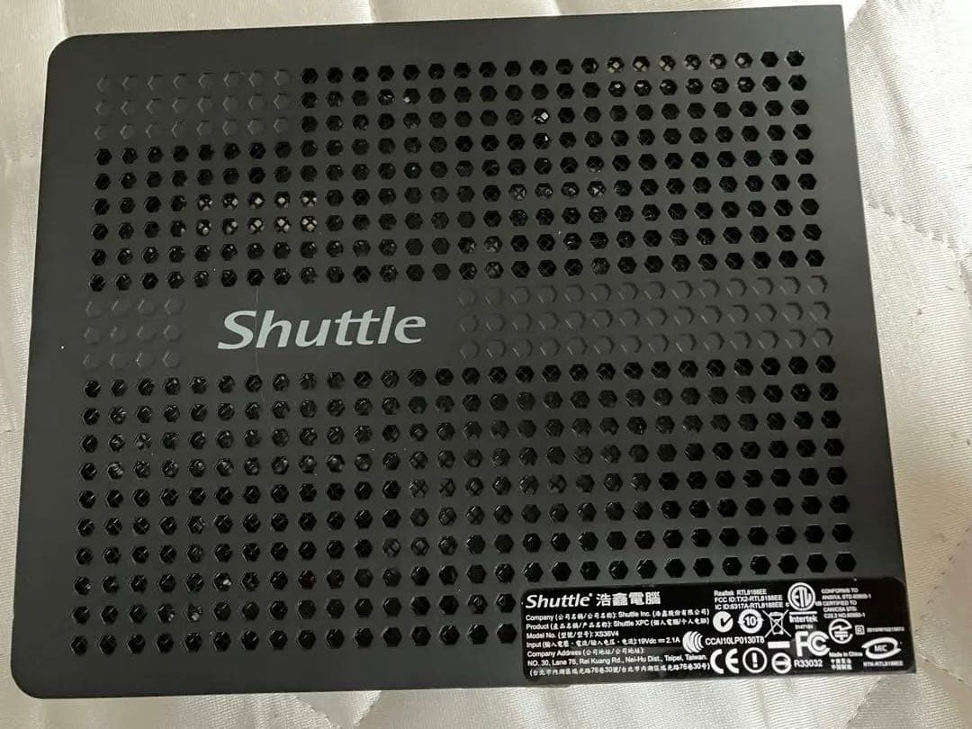 ファンレス 無音 超省電力 スリムPC Shuttle 8GB XS36V4