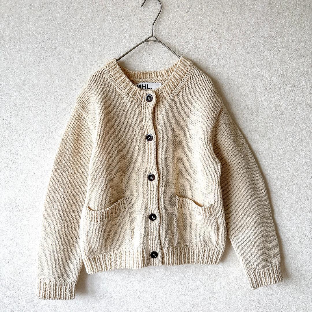 MHL. マーガレットハウエル⭐️ウール ニット カーディガン アイボリー Ⅱ