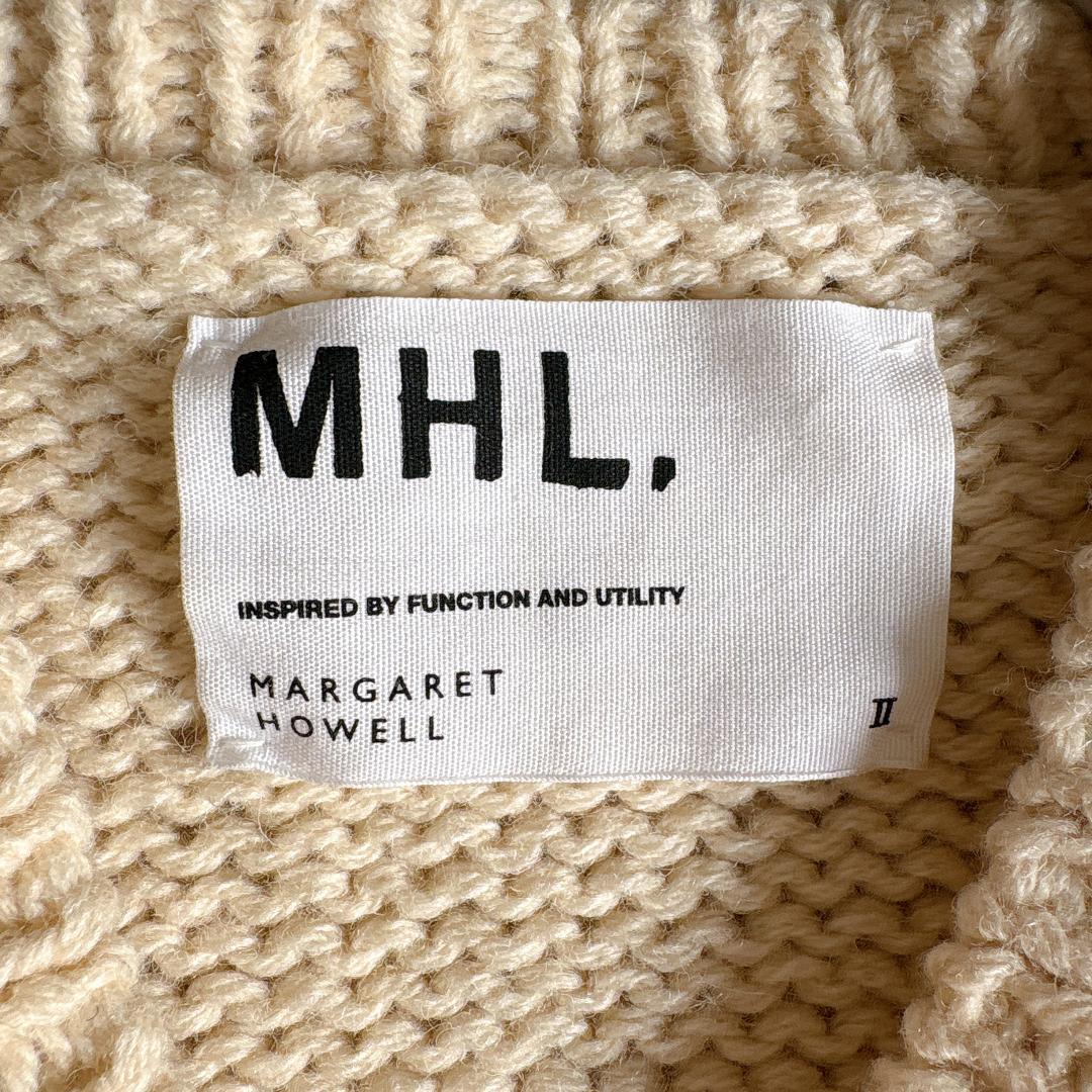 MHL. マーガレットハウエル⭐️ウール ニット カーディガン アイボリー Ⅱ