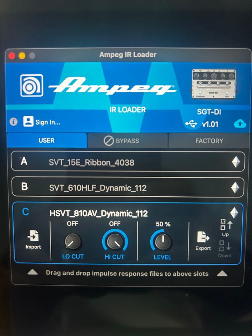 Ampeg SGT-DI 中古　デフォルト以外のIRデータも入ってます‼️