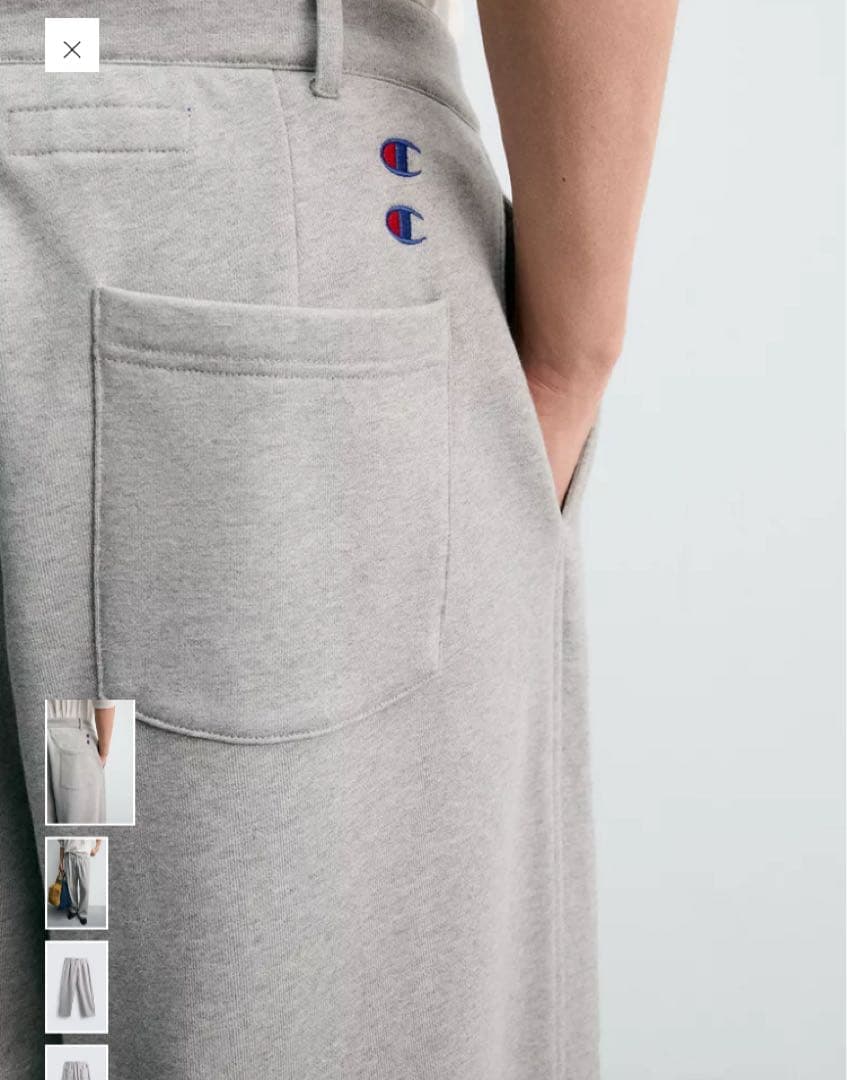 ZARA チャンピオン プリーツ入りリラックスフィットパンツ
