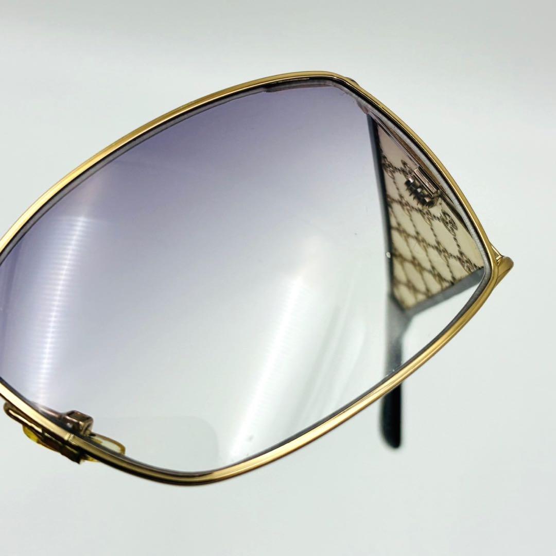 GUCCI サングラス グラデーション インターロッキング ブラック ゴールド