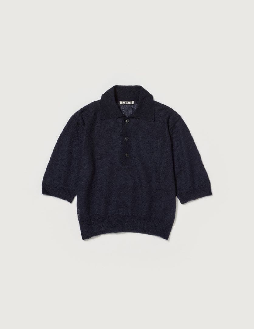 Auralee ネイビー 半袖ポロシャツ 新品タグ付き