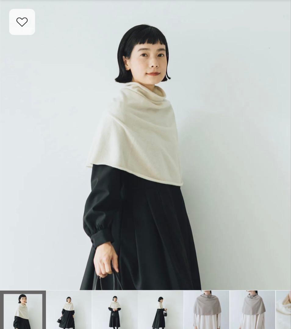 最終値下げ‼️evam eva vieカシミアスヌード ベージュ定価￥24200