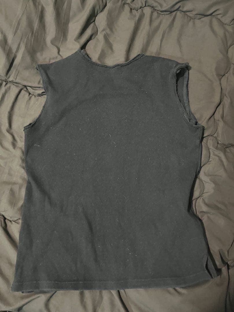 グラフィックプリント ノースリーブTシャツ 黒