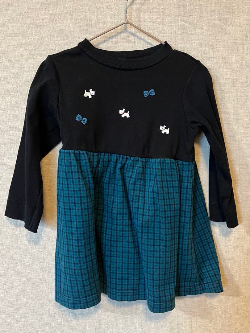 【専用】familia ファミリア　美品　ワンピース　テリア　青　チェック