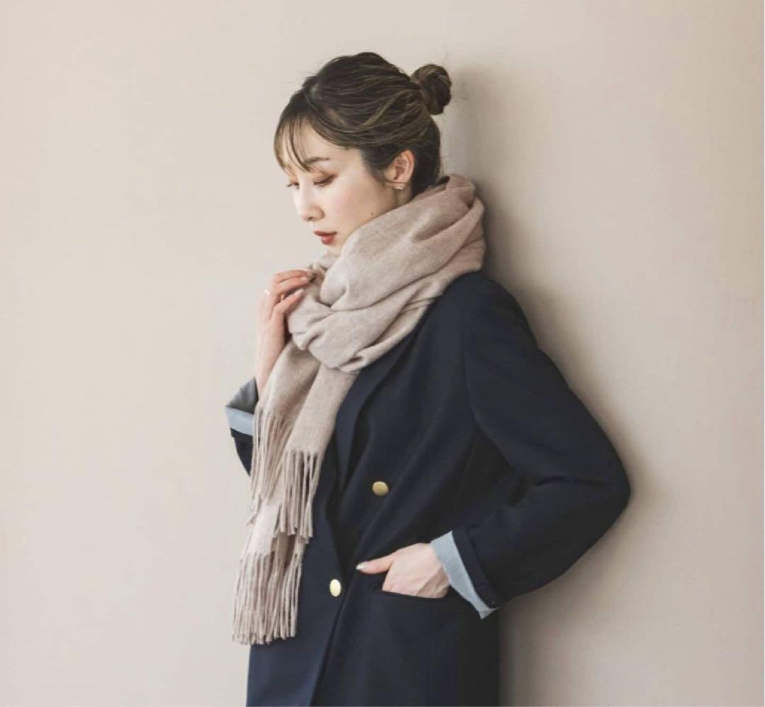 oui　NOBLEオリジナルカシミヤストール　ベージュ