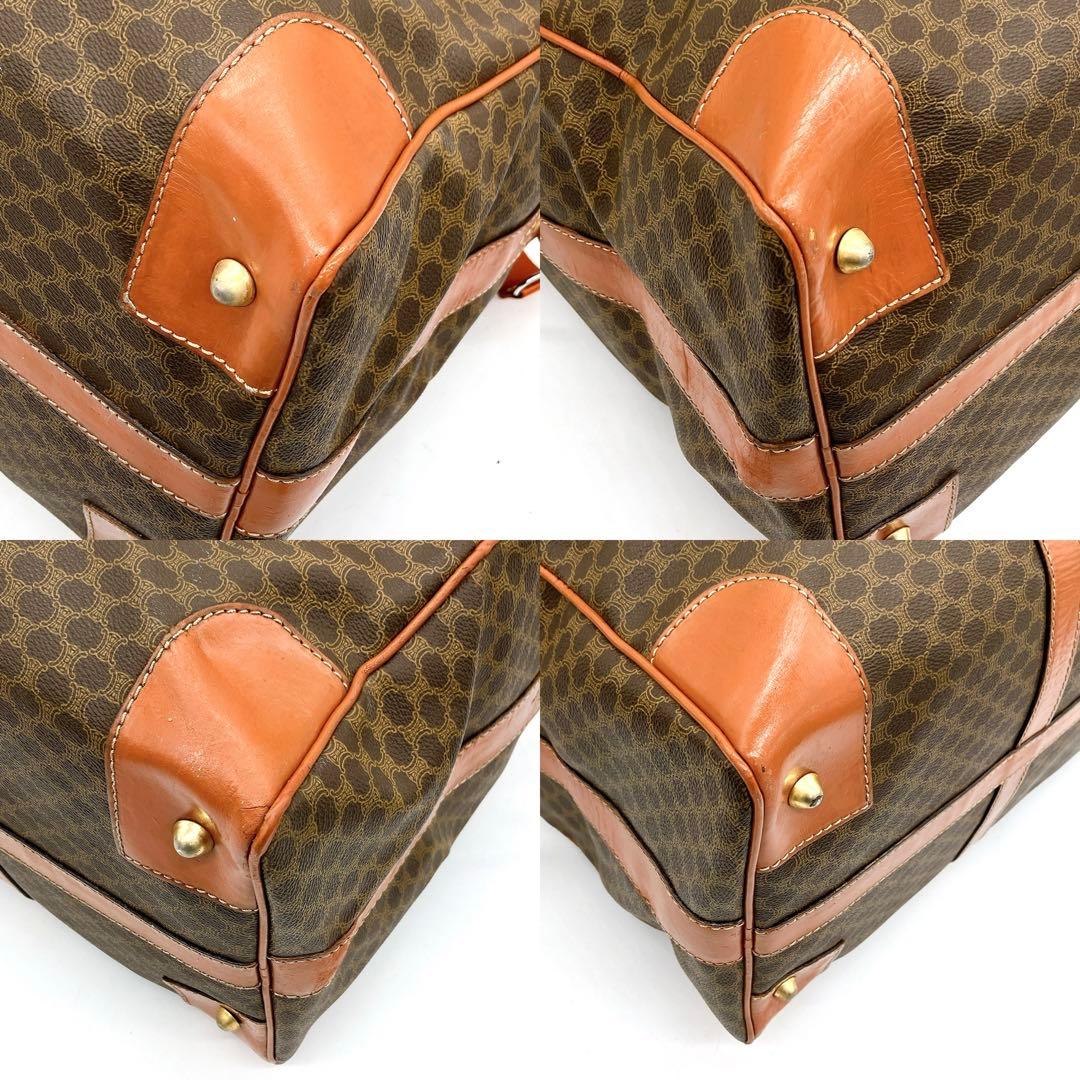 【CELINE】ボストンバッグ　2wayバッグ　マカダム柄　ブラウン　PVC