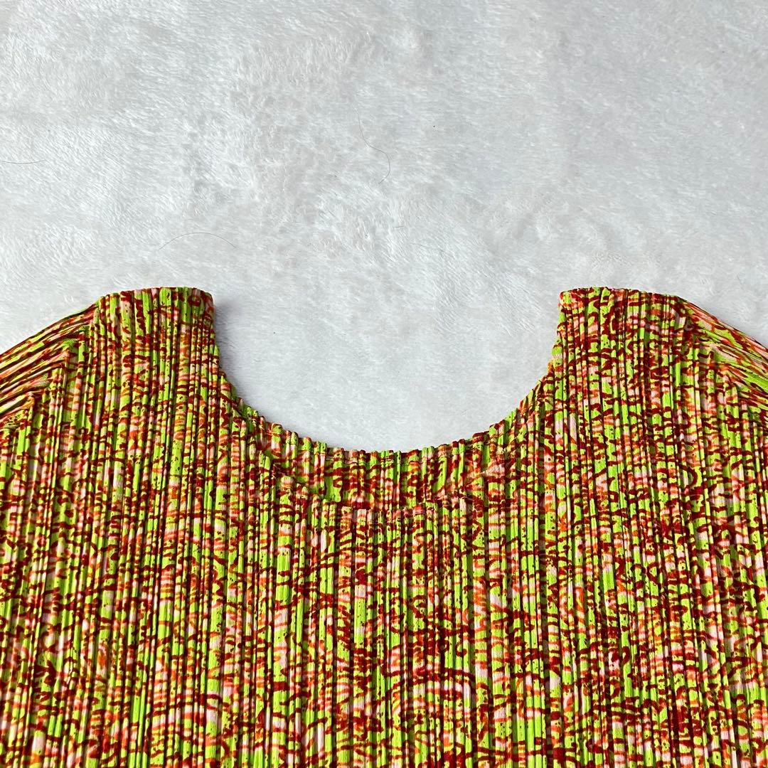 極美品 プリーツプリーズ 象刺繍 半袖カットソー 激レア マルチカラー
