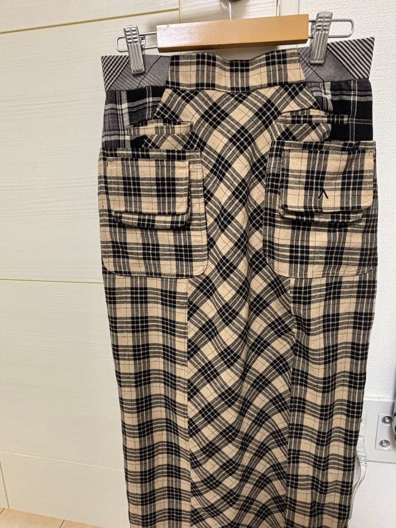 スカート andmary Anna check long skirt