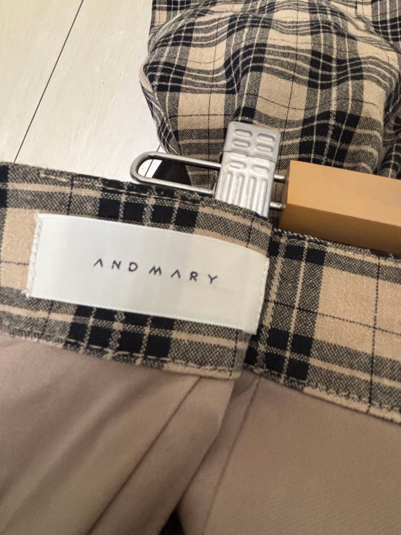 スカート andmary Anna check long skirt