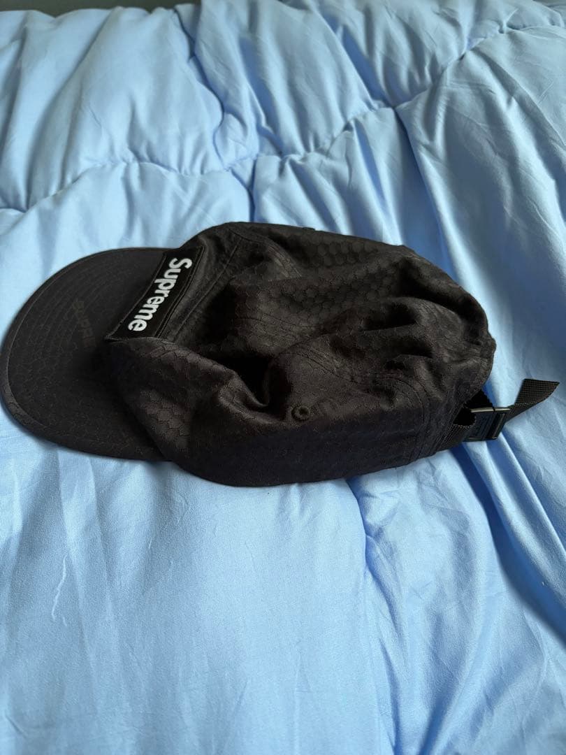 Supreme ブラック cordura camp cap 25ss