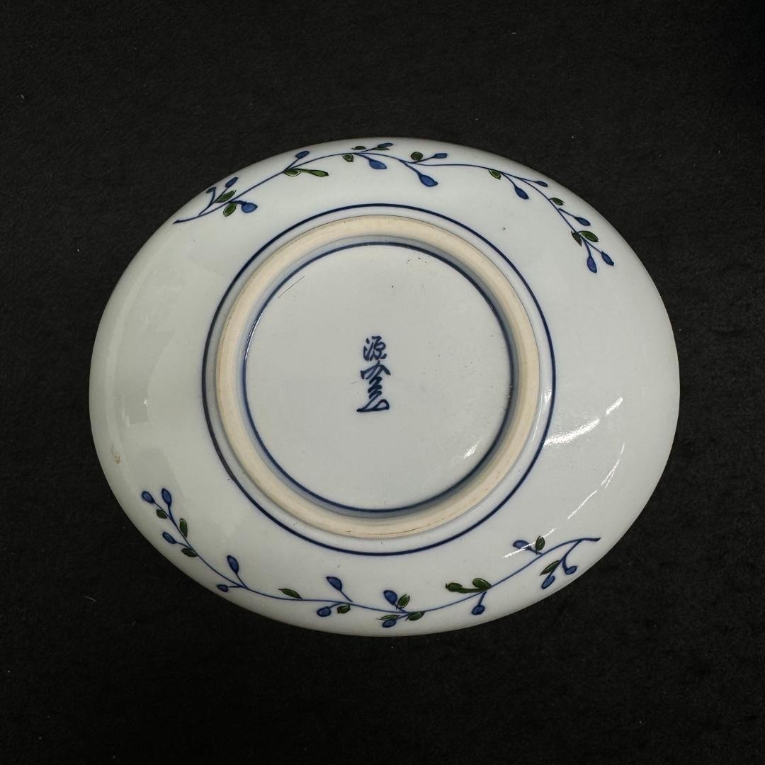 源右衛門窯 染錦藤絵 有田焼　　銘々皿（楕円型）　4枚