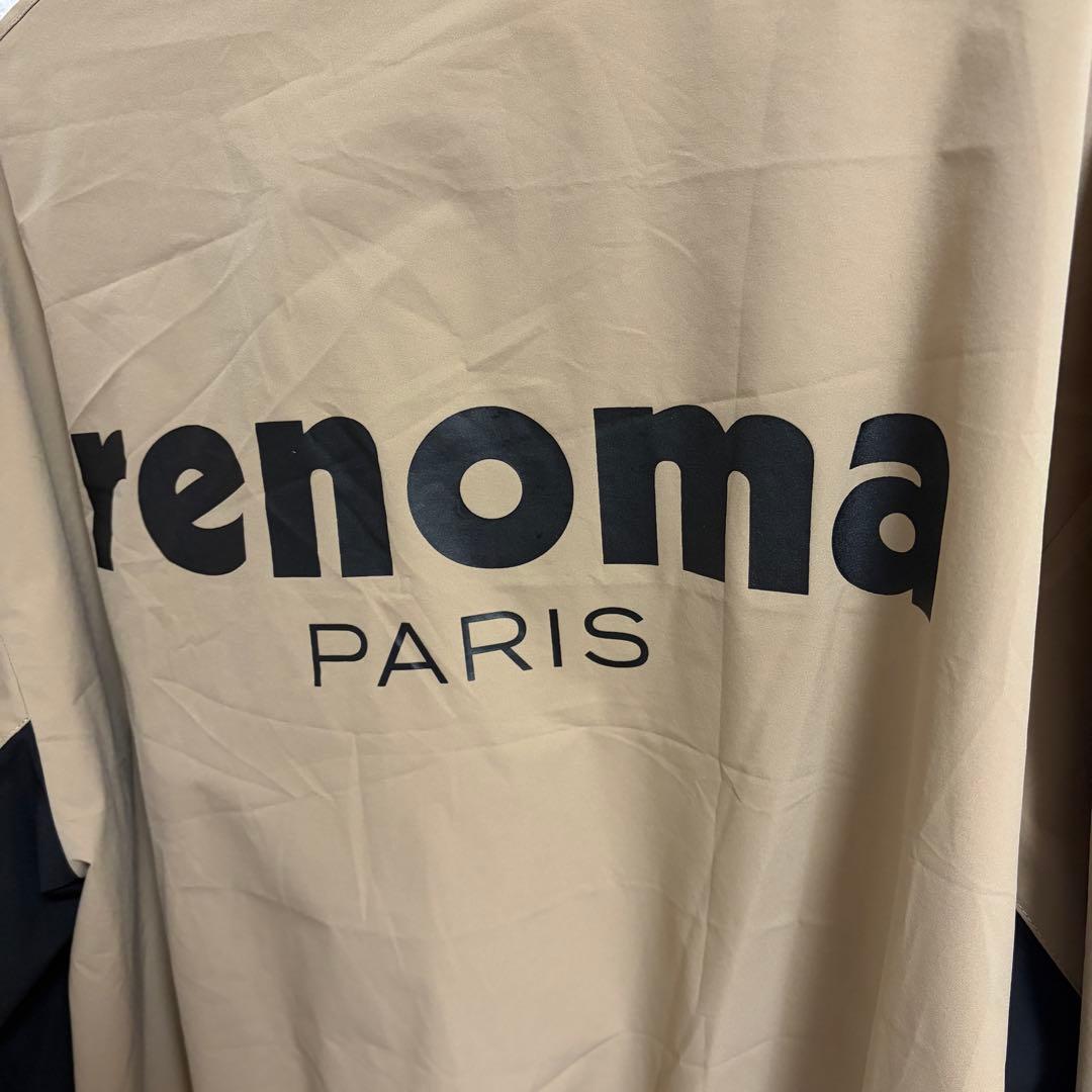renoma PARIS ビッグロゴ ナイロンジャケット ベージュ ゴルフウェア