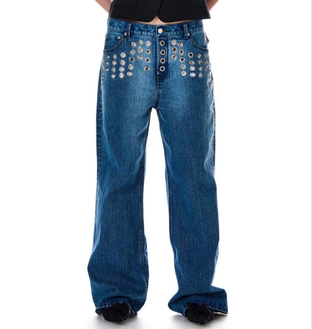 パンツ BEEDEN L EYELET SEMI LOOSE DENIM S