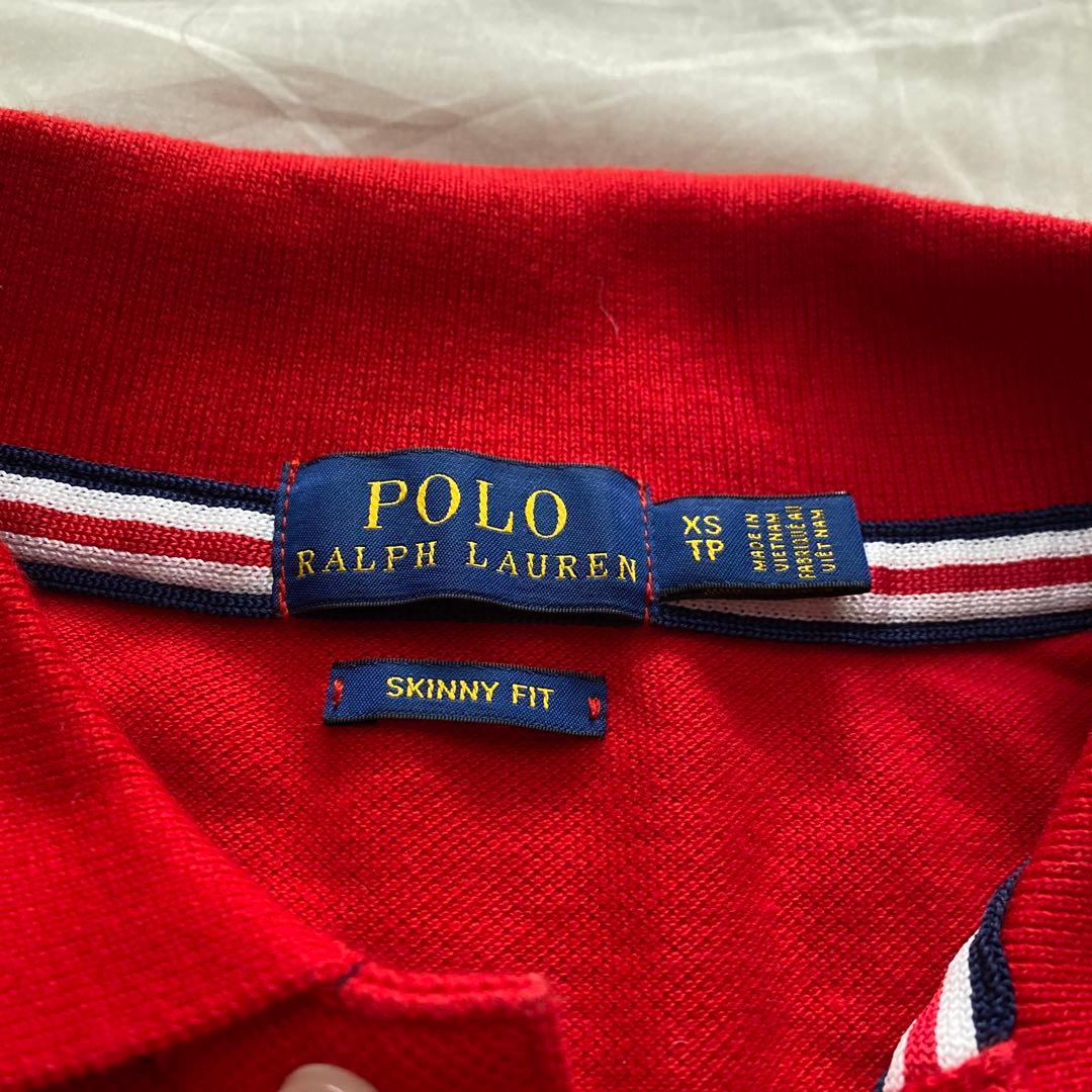 POLOラルフローレン　刺繍ポロシャツ　赤